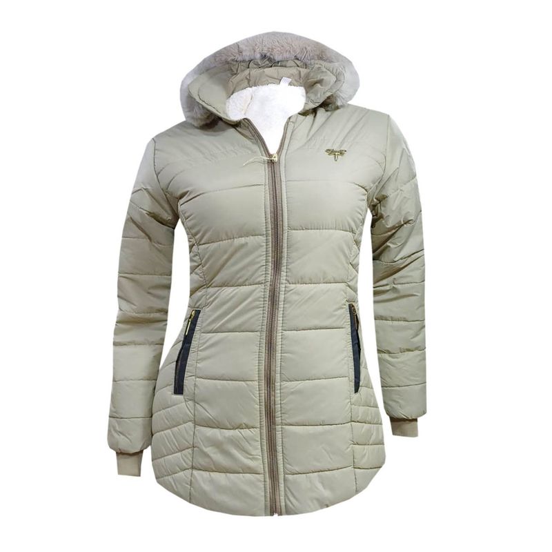 MODA EN CIRCUITO - Chaqueta Impermeable Tipo Gabán Para Mujer BEIGE