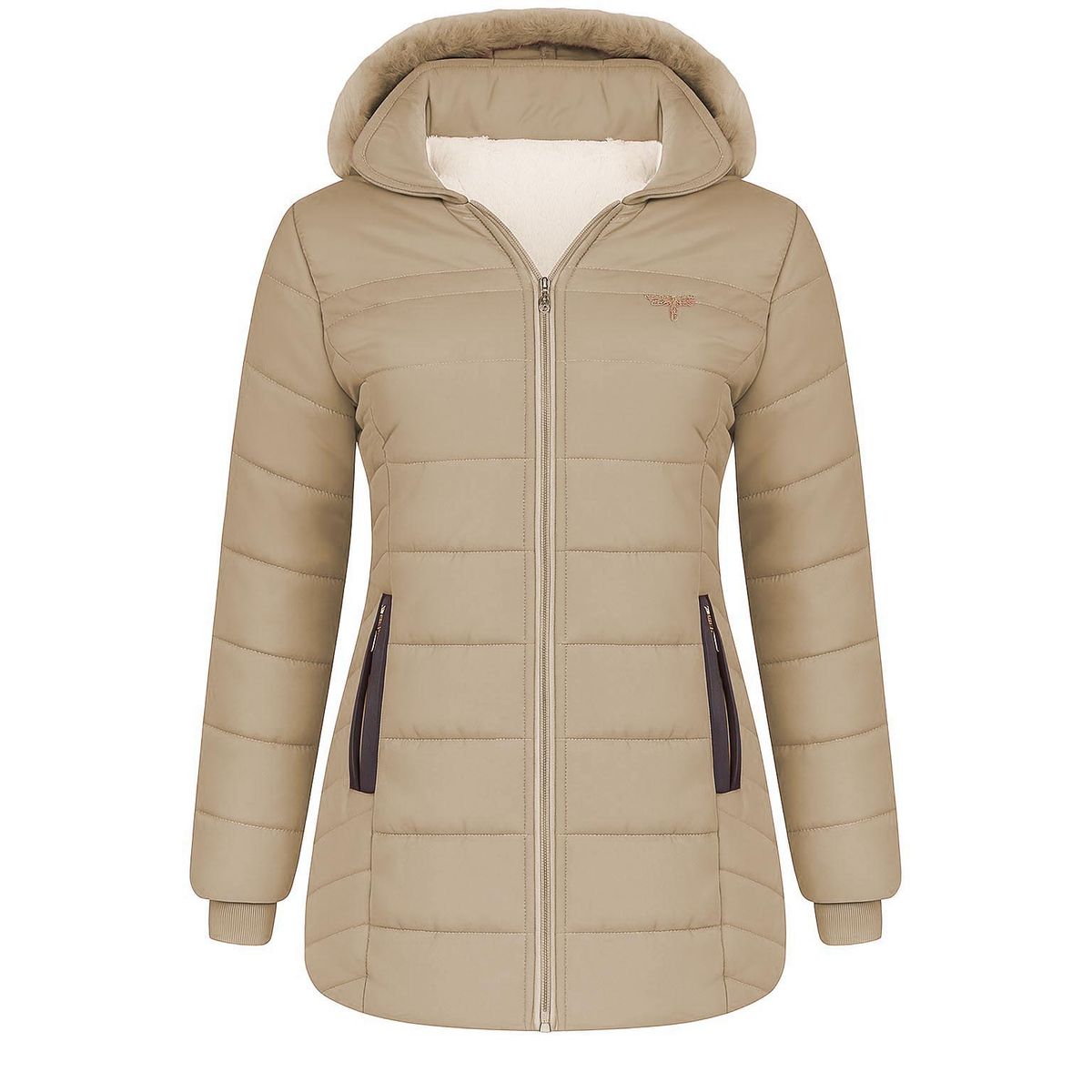 MODA EN CIRCUITO - Chaqueta Impermeable Tipo Gabán Para Mujer BEIGE