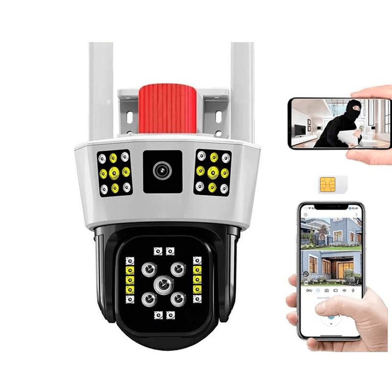 GENERICO - Cámara 360 Ptz Doble Lente 4g Exterior Visión Nocturna