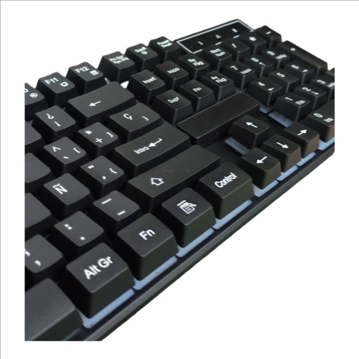 GENERICO - Teclado Gamer Retroiluminado Letra Ñ Luz Colores Rainbow Esp