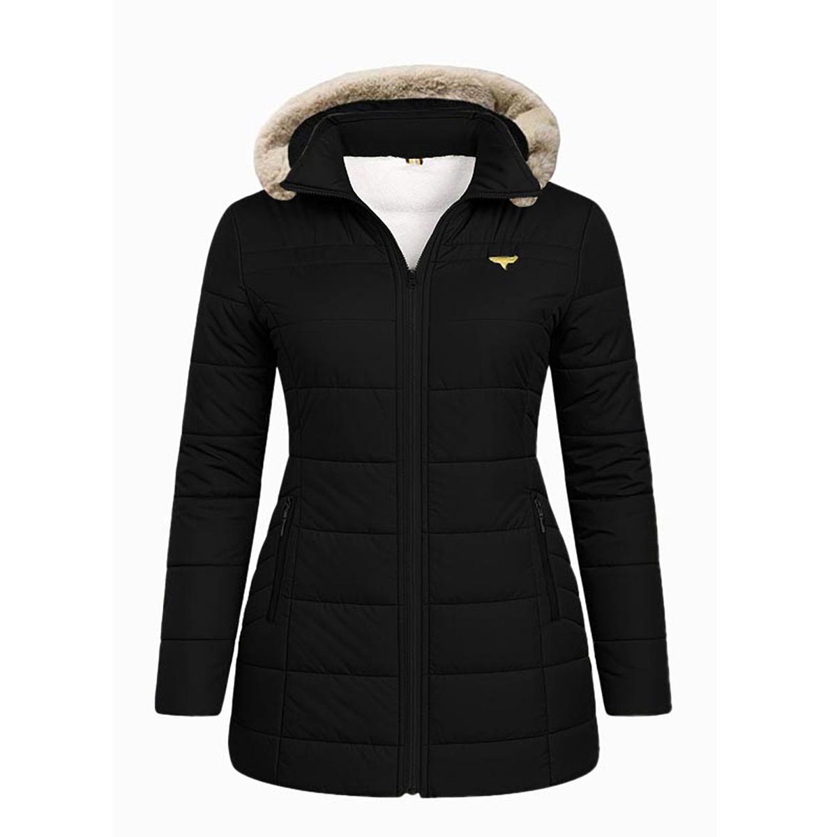 MODA EN CIRCUITO - Chaqueta Impermeable Tipo Gabán Para Mujer NEGRO