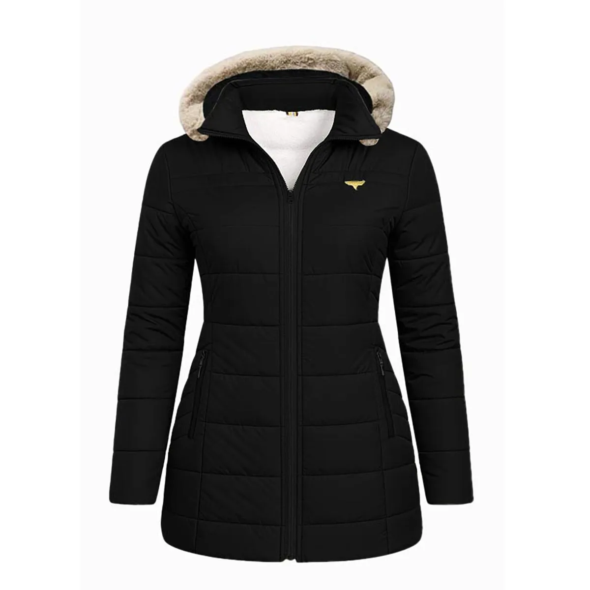 MODA EN CIRCUITO - Chaqueta Impermeable Tipo Gabán Para Mujer NEGRO