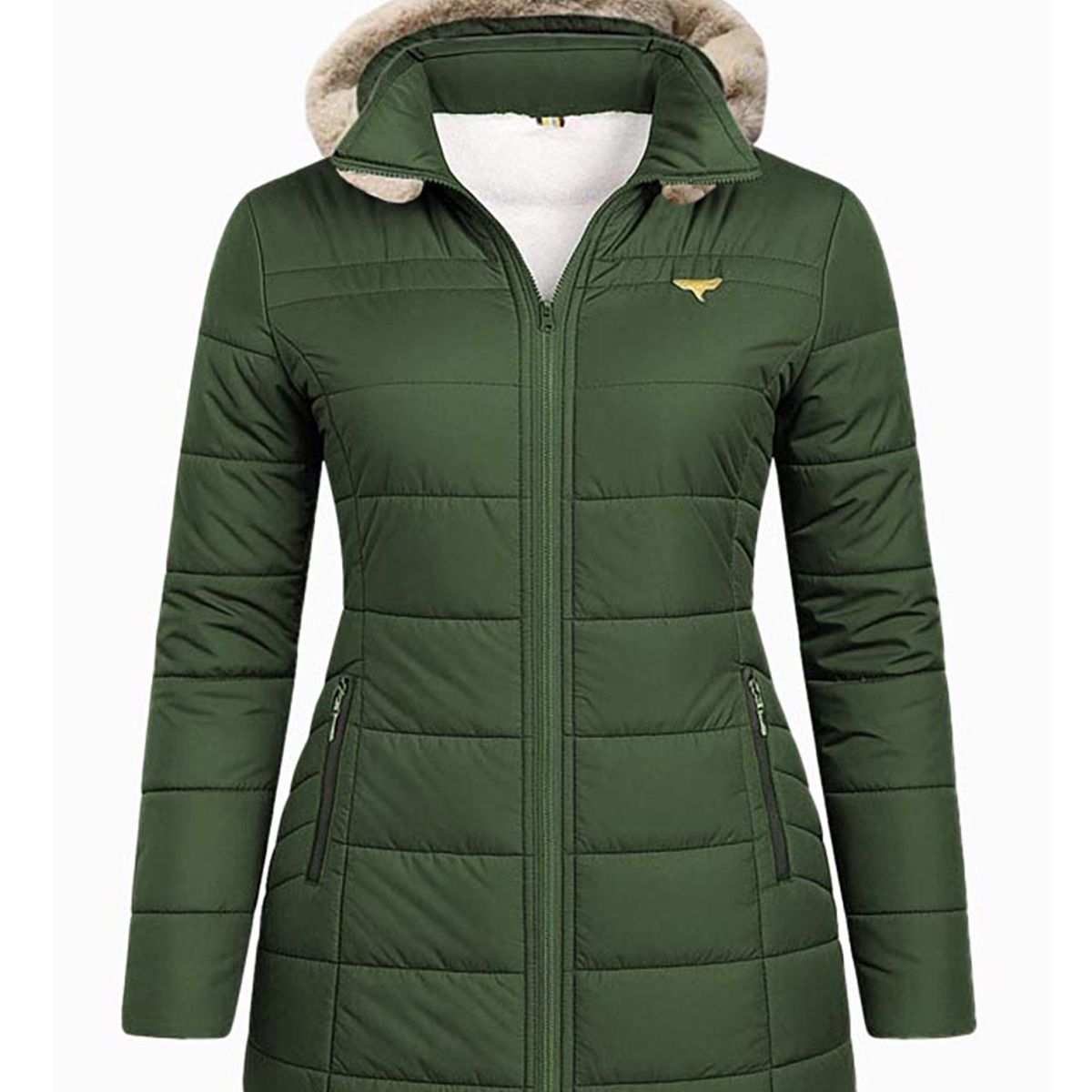 MODA EN CIRCUITO - Chaqueta Impermeable Tipo Gabán Para Mujer VERDE MILITAR