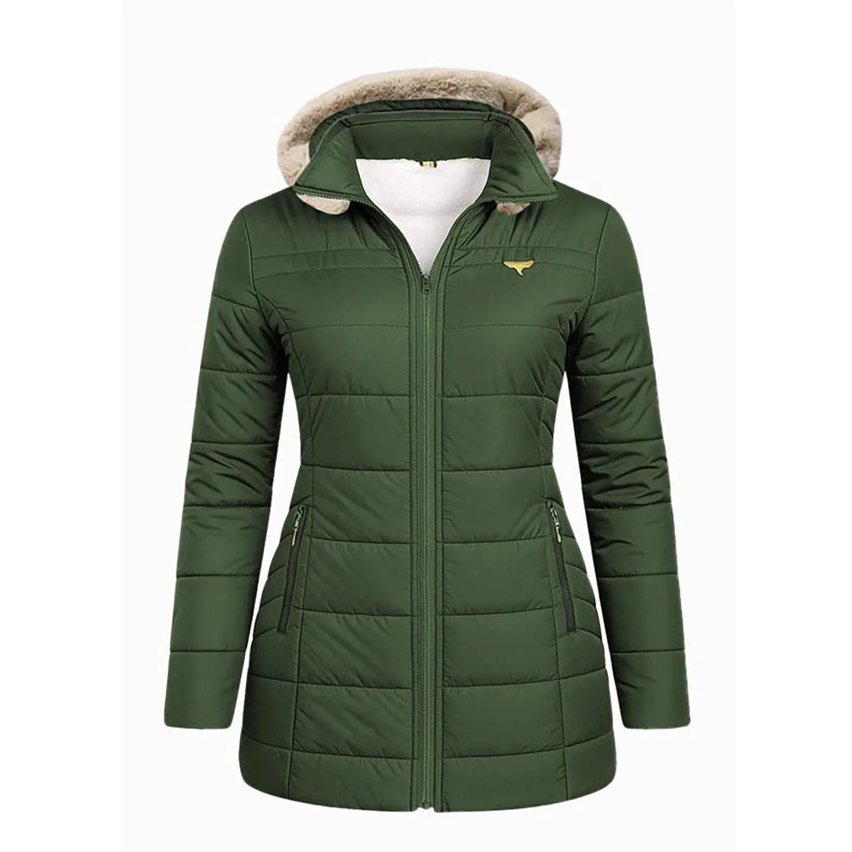 MODA EN CIRCUITO - Chaqueta Impermeable Tipo Gabán Para Mujer VERDE MILITAR