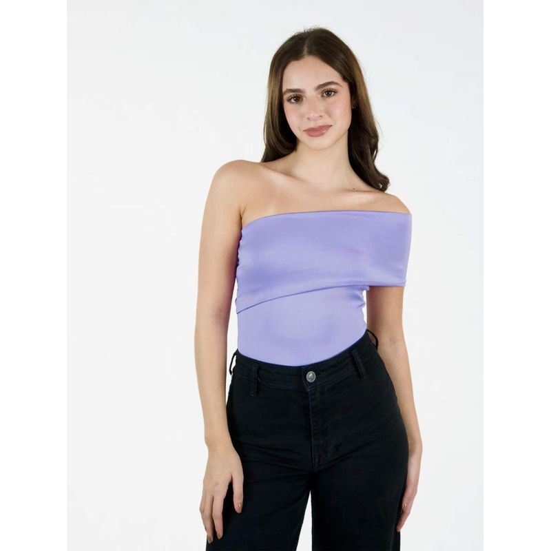 MOLGOA - Body para Mujer Escote Rojo Strapless con Banda - Penelope Lila