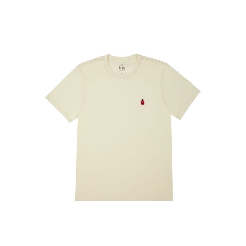 TENNIS - Camiseta crudo con bordado localizado para hombre