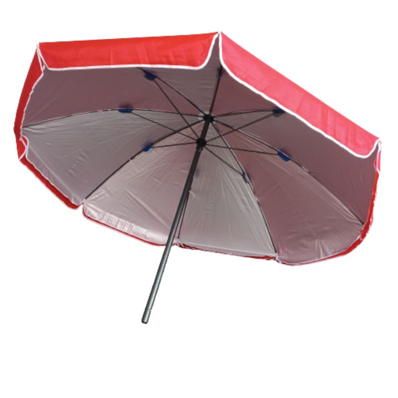GENERICO - Parasol Doble Tela Doble Varilla Impermeable UV 2 mt Diámetro Rojo
