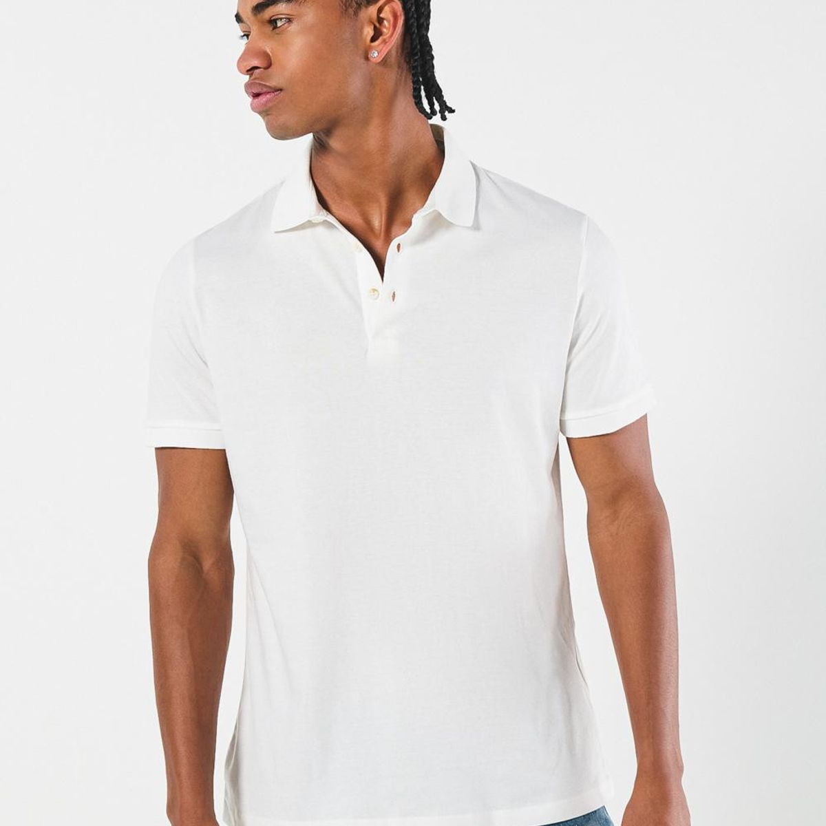 KOAJ - KOAJ Camiseta polo crema clara con botones en pechera Hombre