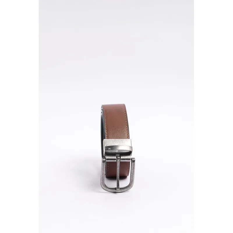 KOAJ - KOAJ Cinturón masculino, marro y negro doble faz Hombre