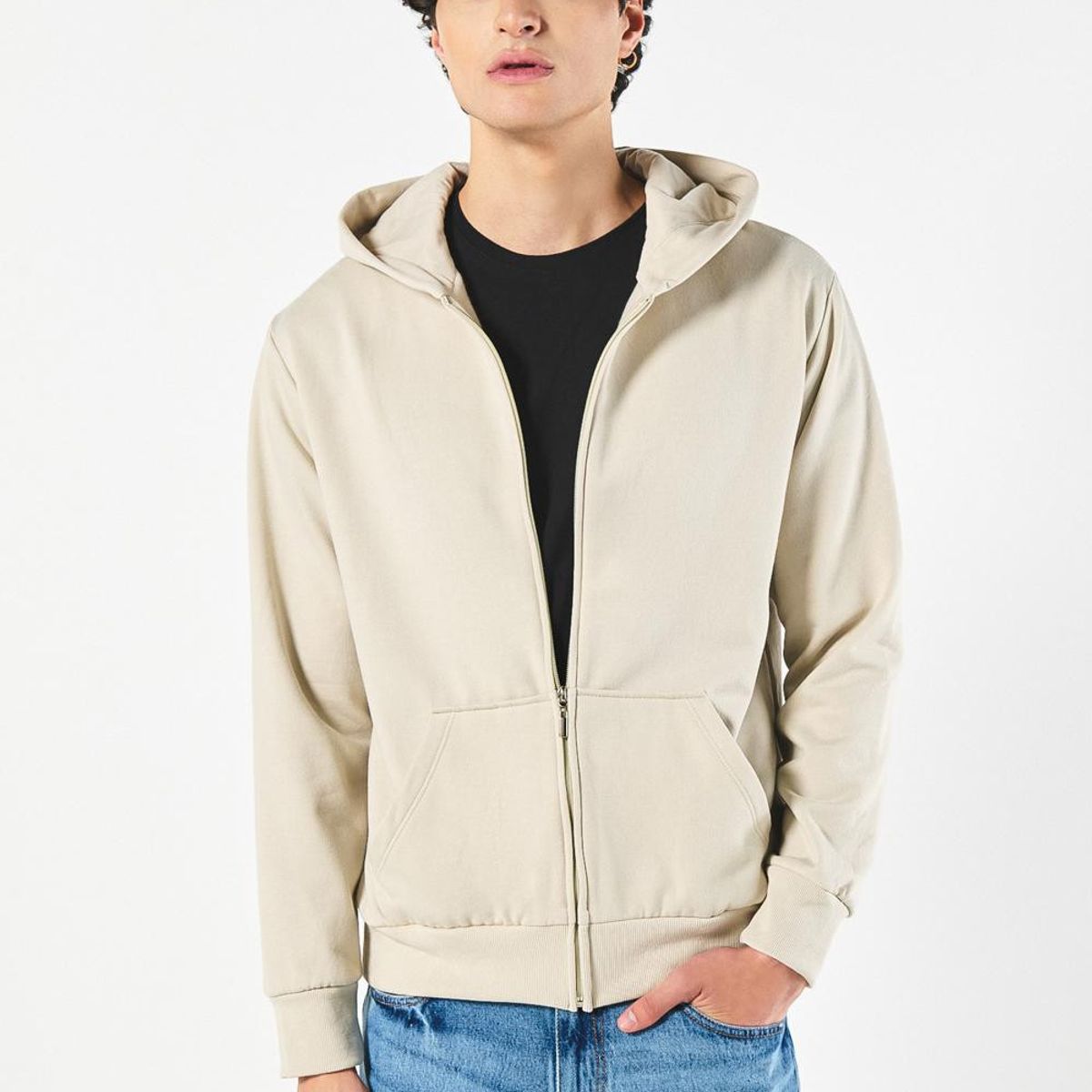 KOAJ - KOAJ Buzo unicolor para hombre de capota con cremallera Hombre
