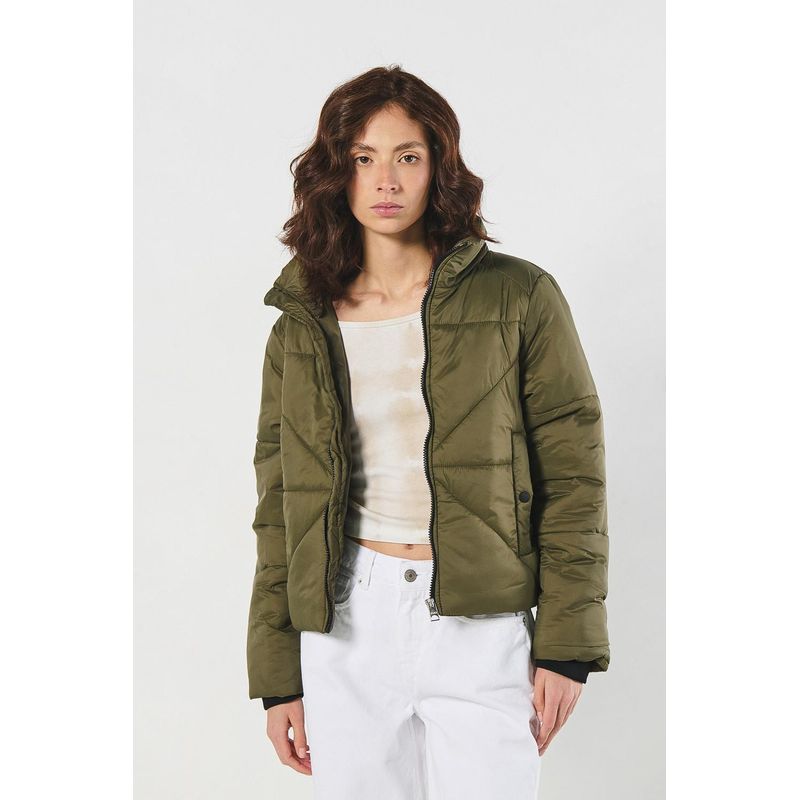 KOAJ - KOAJ Chaqueta unicolor cuello alto acolchada con bolsillos MUJER