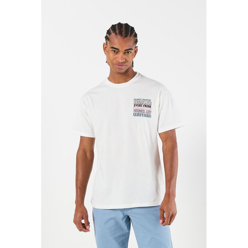 KOAJ - KOAJ Camiseta unicolor estampada con cuello redondo HOMBRE