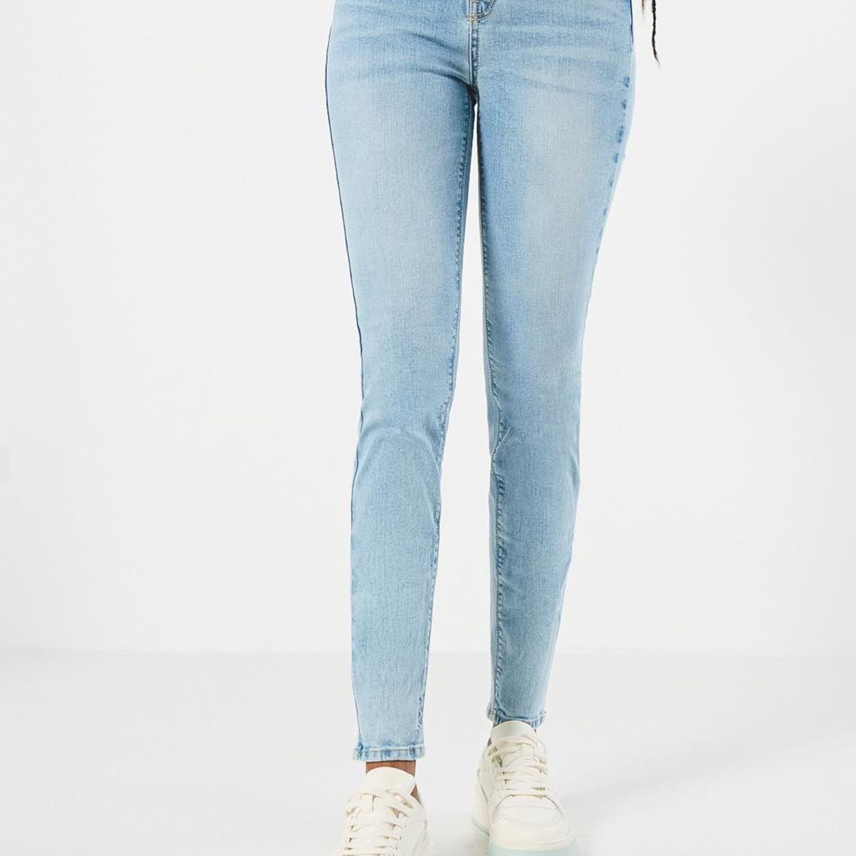 KOAJ - KOAJ Jean jegging super tiro alto azul claro Mujer