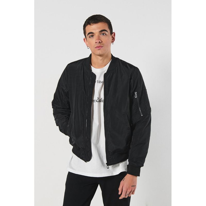 KOAJ - KOAJ Chaqueta unicolor bomber con cremallera y bolsillos Hombre