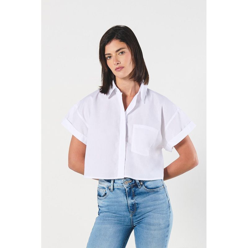 KOAJ - KOAJ BLUSA POLIESTER/MEZCLA/ UNICOLOR MANGA CORTA CON BOLSILLO MUJER