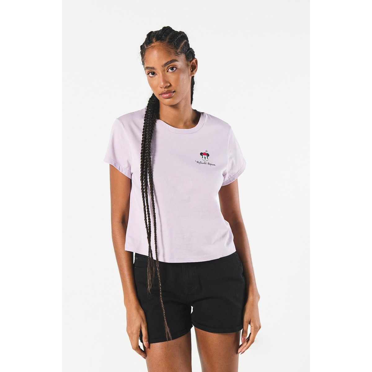 KOAJ - KOAJ Camiseta unicolor cuello redondo con diseño de Minnie Mujer