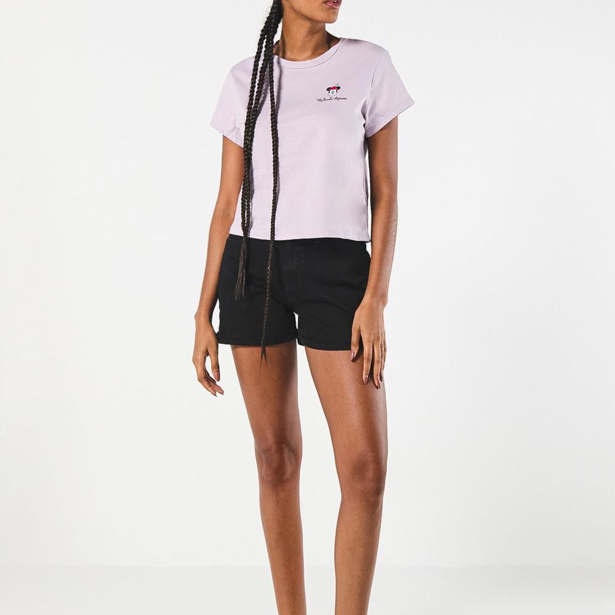 KOAJ - KOAJ Camiseta unicolor cuello redondo con diseño de Minnie Mujer