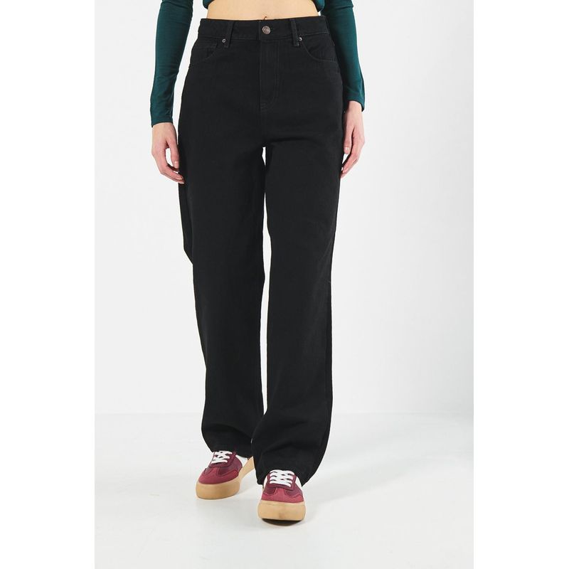 KOAJ - KOAJ Jean 90s tiro alto lavado negro MUJER
