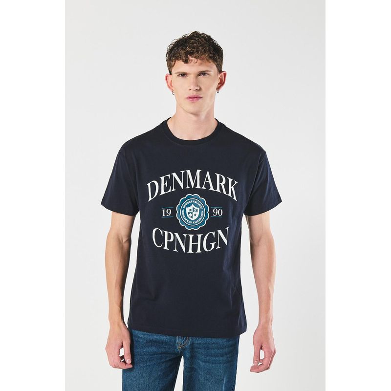 KOAJ - KOAJ Camiseta manga corta unicolor con estampado en frente est HOMBRE