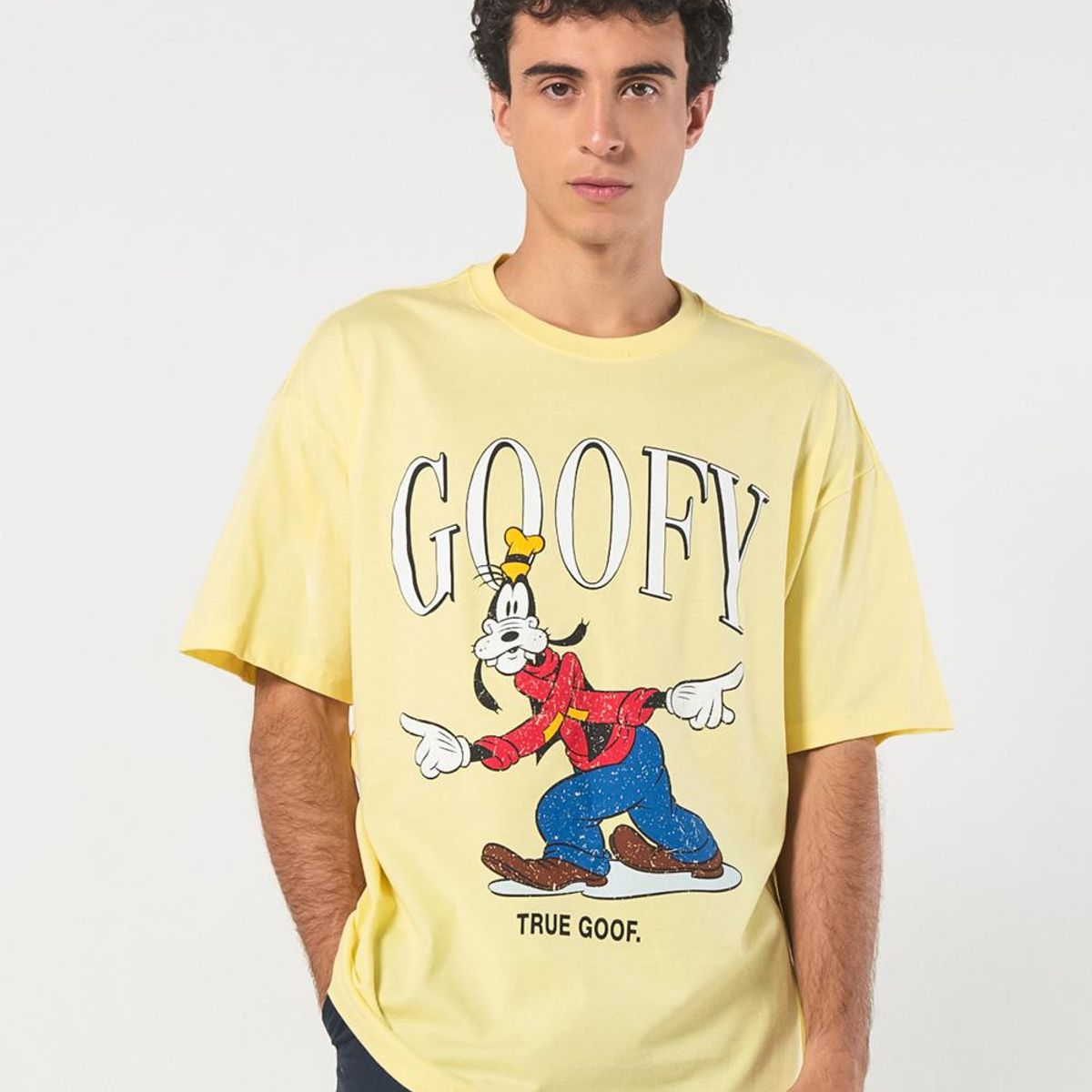 KOAJ - KOAJ Camiseta oversize amarilla manga corta con arte de Goo Hombre