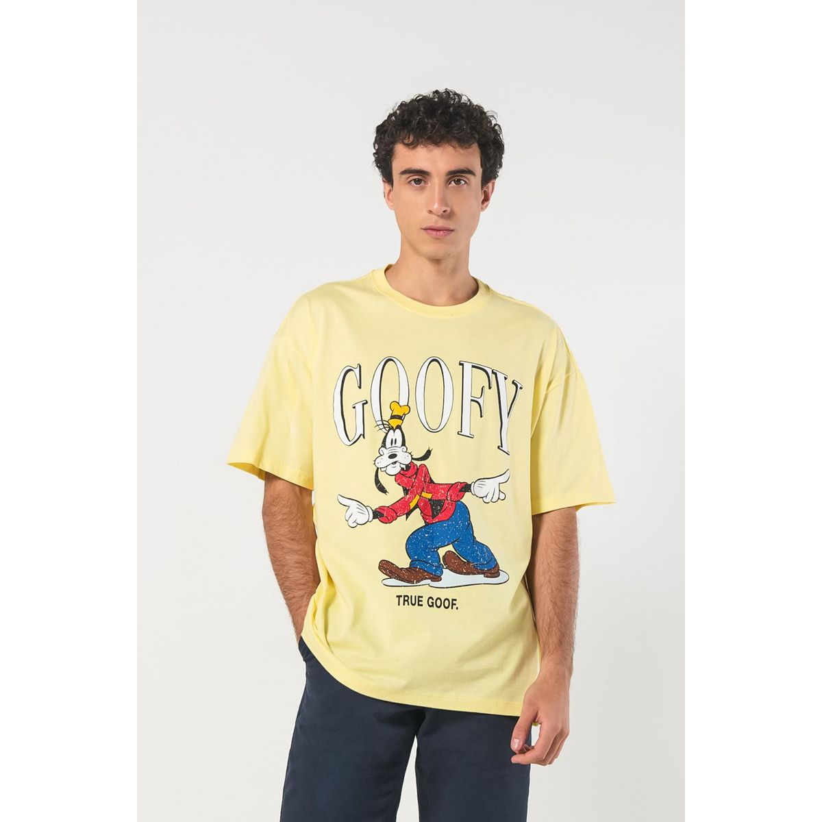 KOAJ - KOAJ Camiseta oversize amarilla manga corta con arte de Goo Hombre