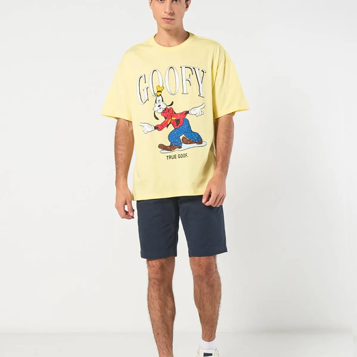 KOAJ - KOAJ Camiseta oversize amarilla manga corta con arte de Goo Hombre