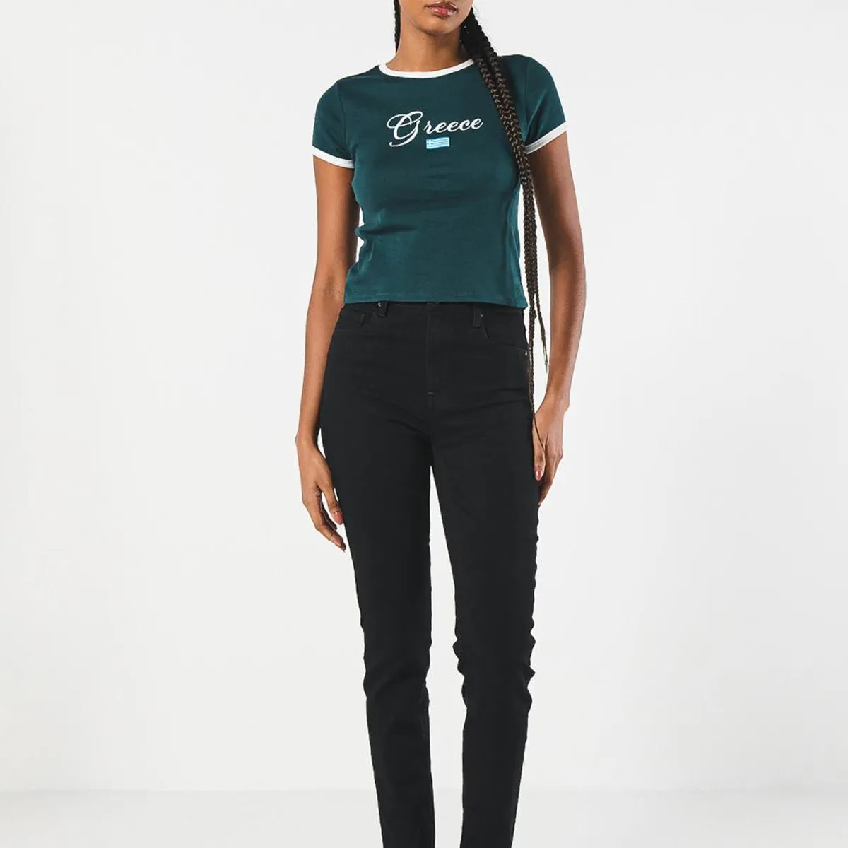 KOAJ - KOAJ Jean negro jegging ceñido con bolsillos y tiro súper al Mujer
