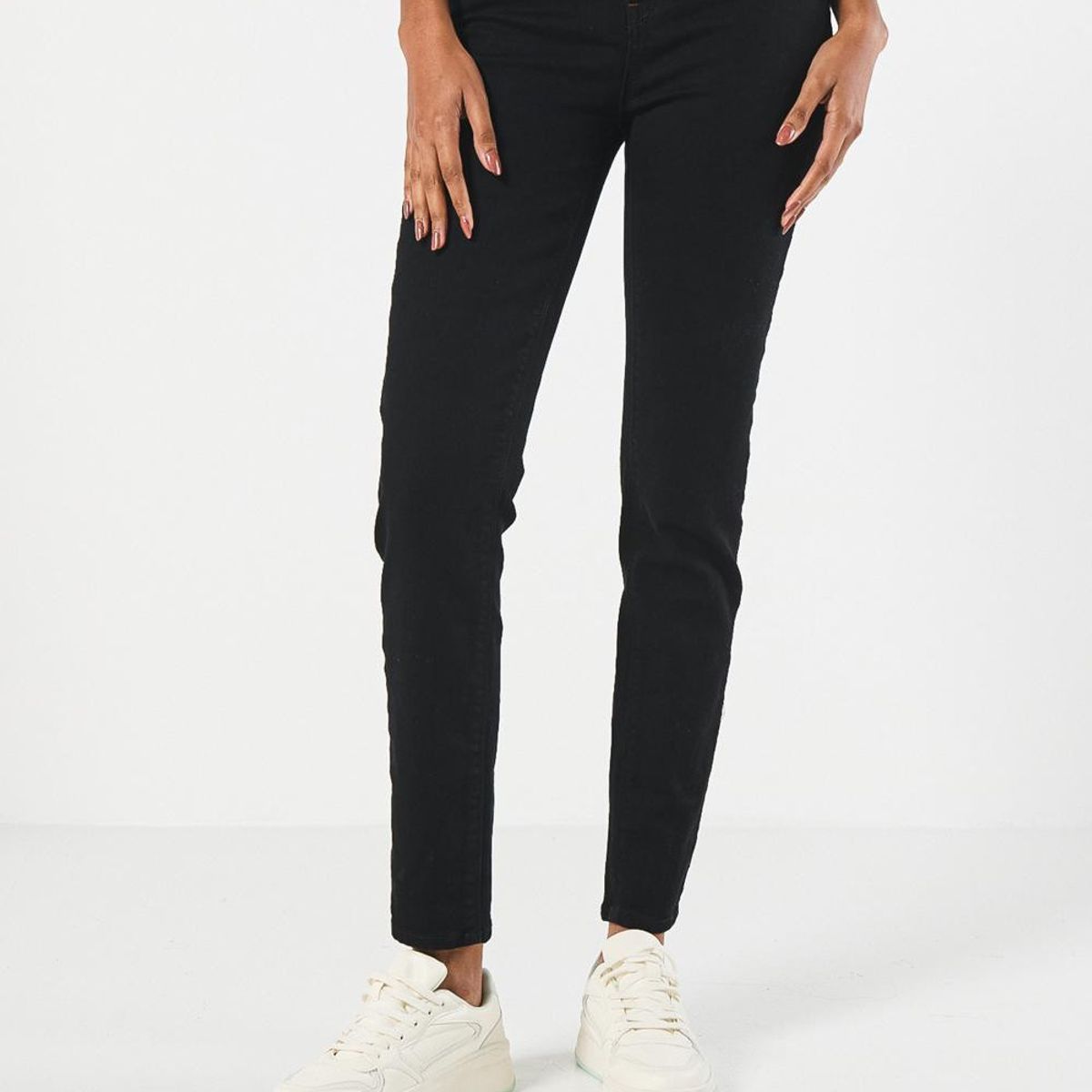 KOAJ - KOAJ Jean negro jegging ceñido con bolsillos y tiro súper a Mujer