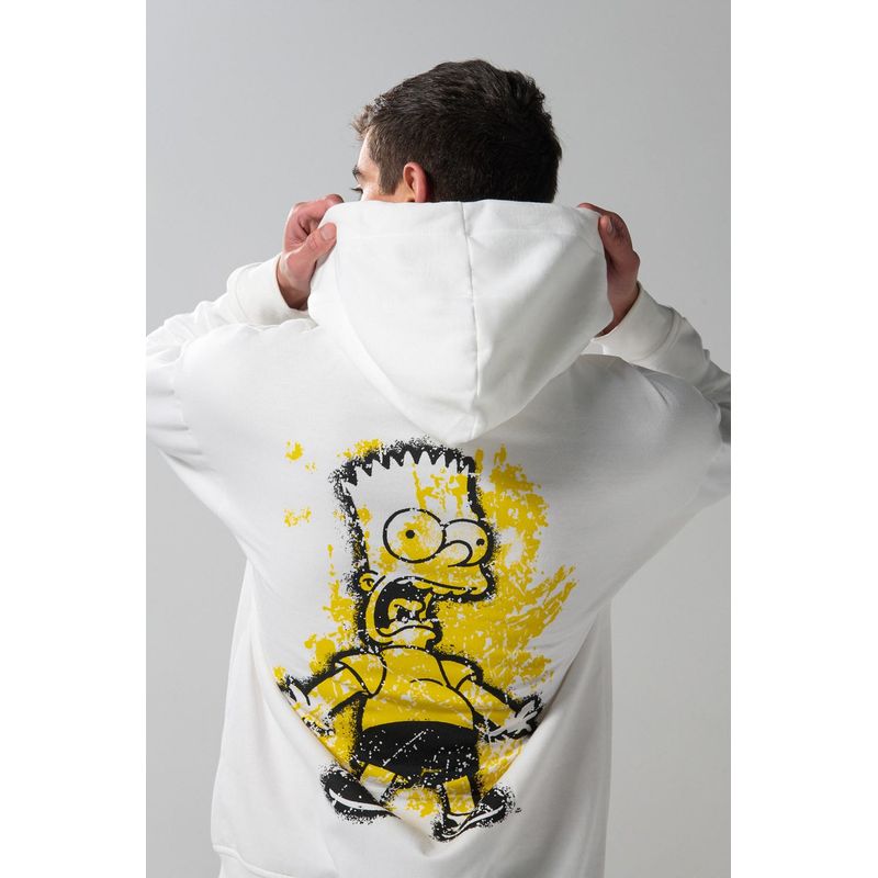 KOAJ - KOAJ Buzo oversize crema de Los Simpson con capota y bolsillo HOMBRE