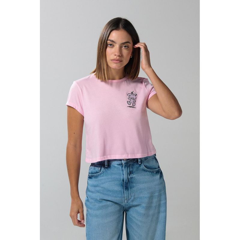 KOAJ - KOAJ Camiseta manga corta, con estampado en frente de Snoopy Mujer