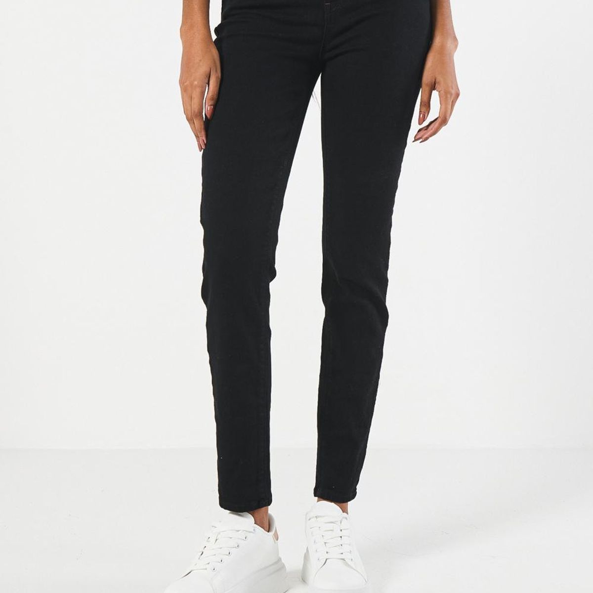 KOAJ - KOAJ Jean ajustado jegging negro con súper tiro alto Mujer