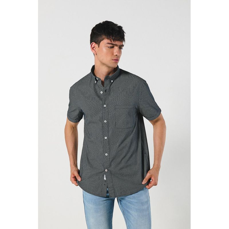 KOAJ - KOAJ Camisa con cuello button down, manga corta con estampació HOMBRE