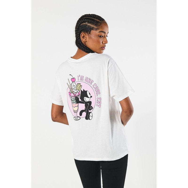 KOAJ - KOAJ Camiseta unicolor para mujer manga corta estampada en fre MUJER