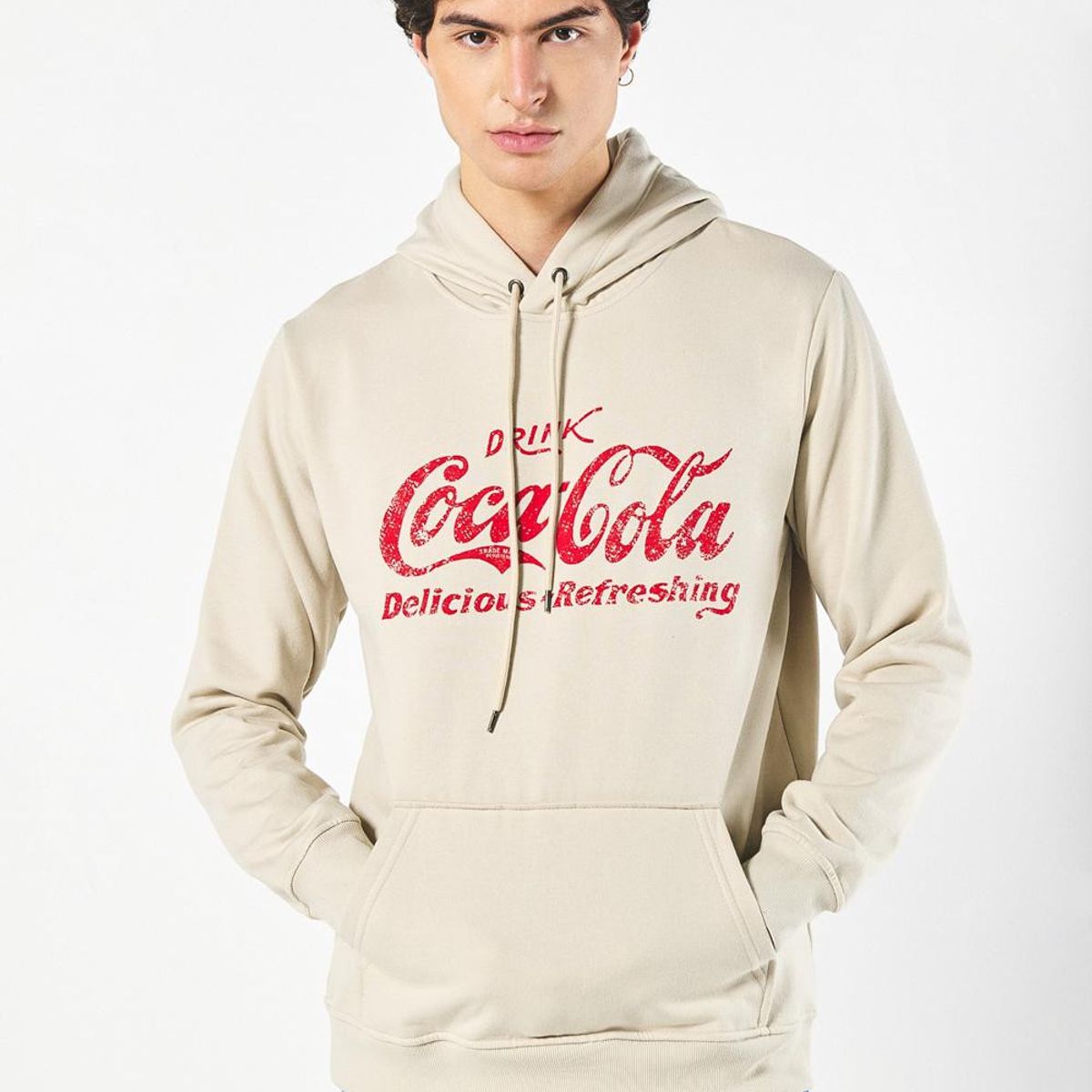 KOAJ - KOAJ Buzo kaki claro de Coca-Cola con capota y bolsillo Hombre