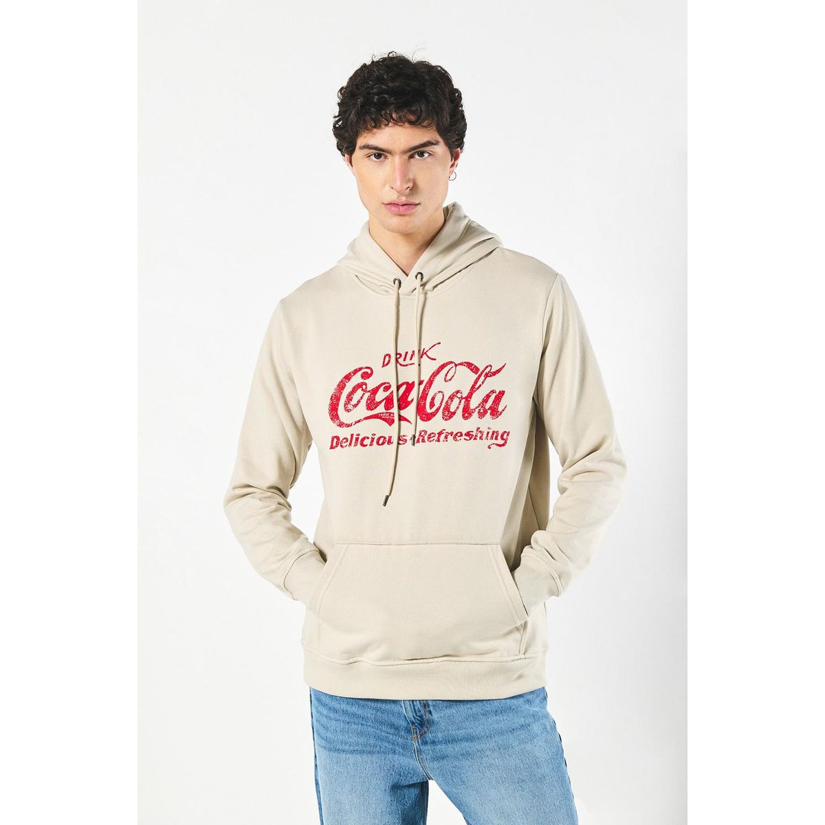 KOAJ - KOAJ Buzo kaki claro de Coca-Cola con capota y bolsillo Hombre