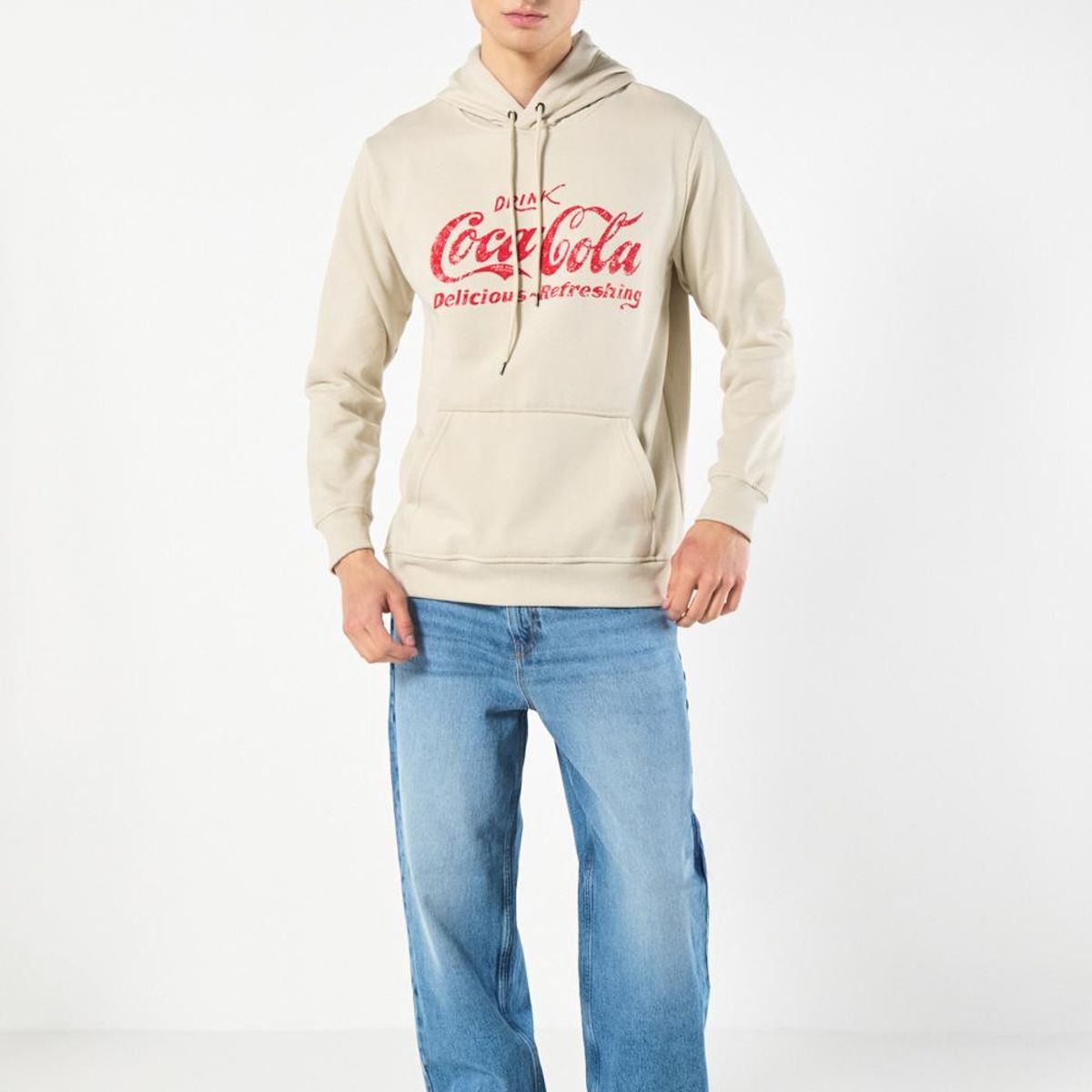 KOAJ - KOAJ Buzo kaki claro de Coca-Cola con capota y bolsillo Hombre