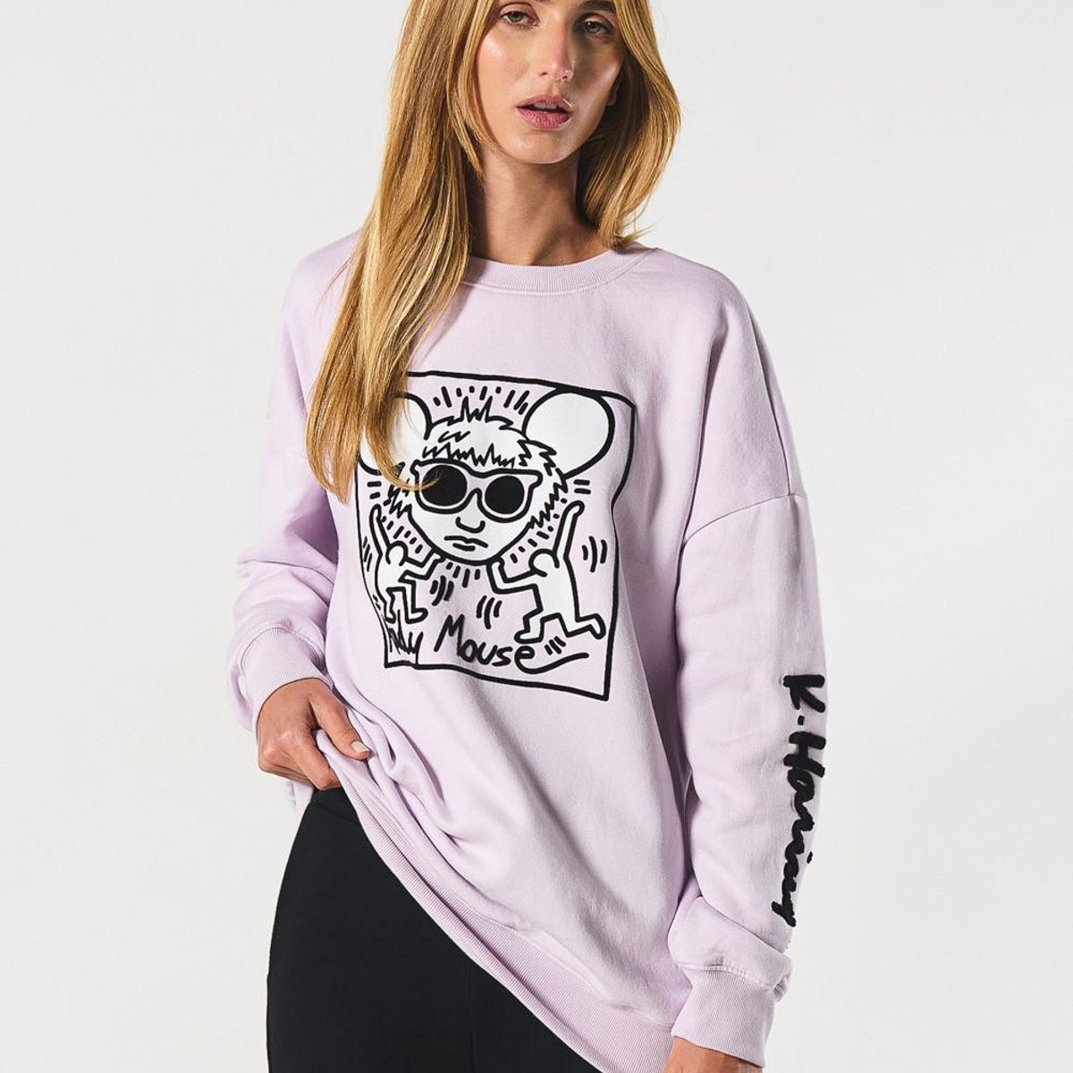 KOAJ - KOAJ Buzo cuello con estampada en frente y manga izquierda Mujer