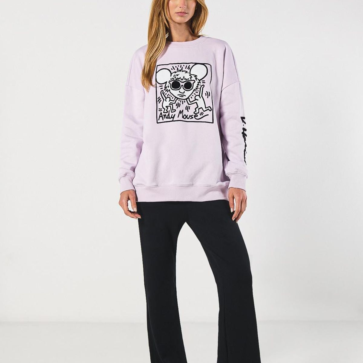 KOAJ - KOAJ Buzo cuello con estampada en frente y manga izquierda Mujer