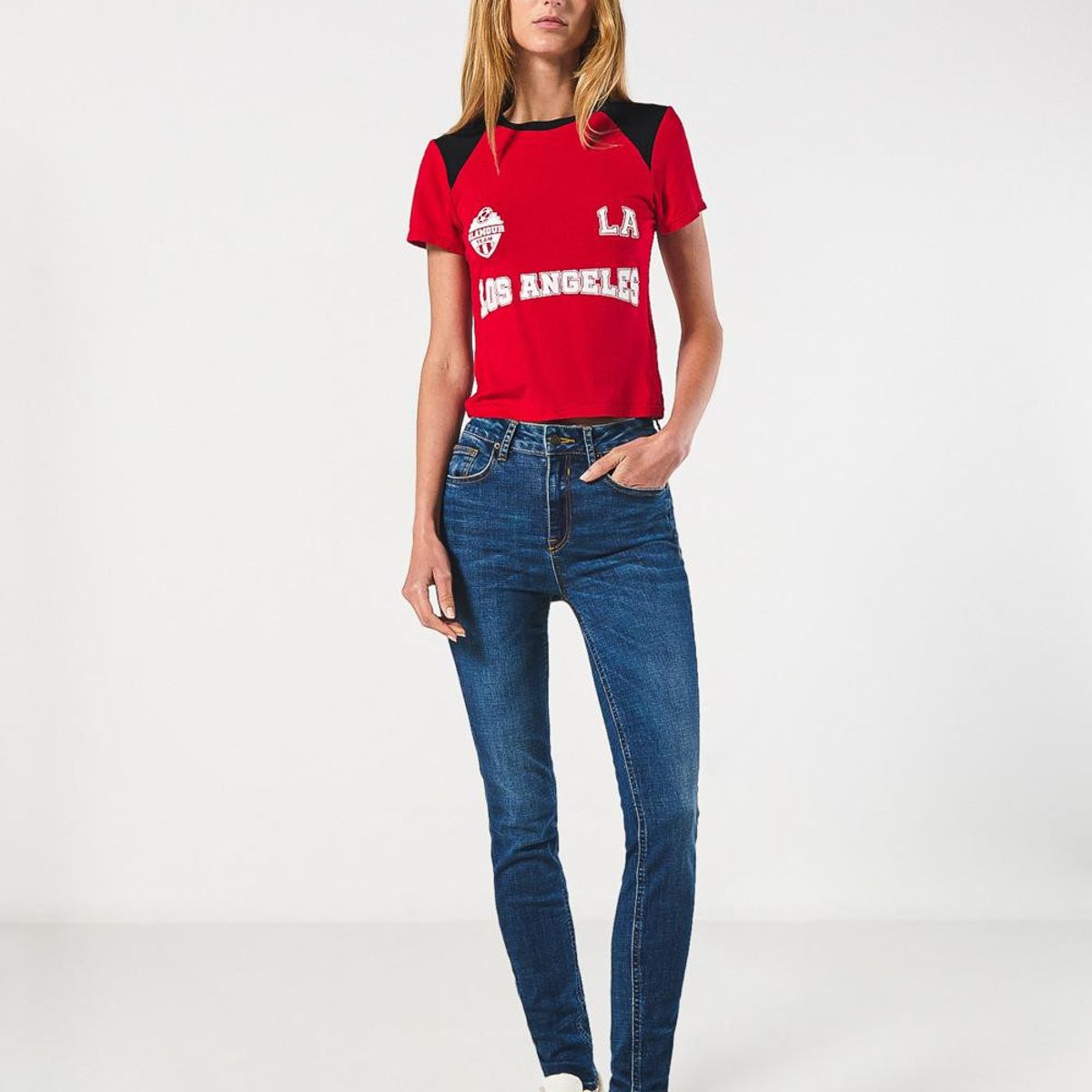 KOAJ - KOAJ Jean para mujer, 5 bolsillos, tiro alto, cinco bolsillo Mujer