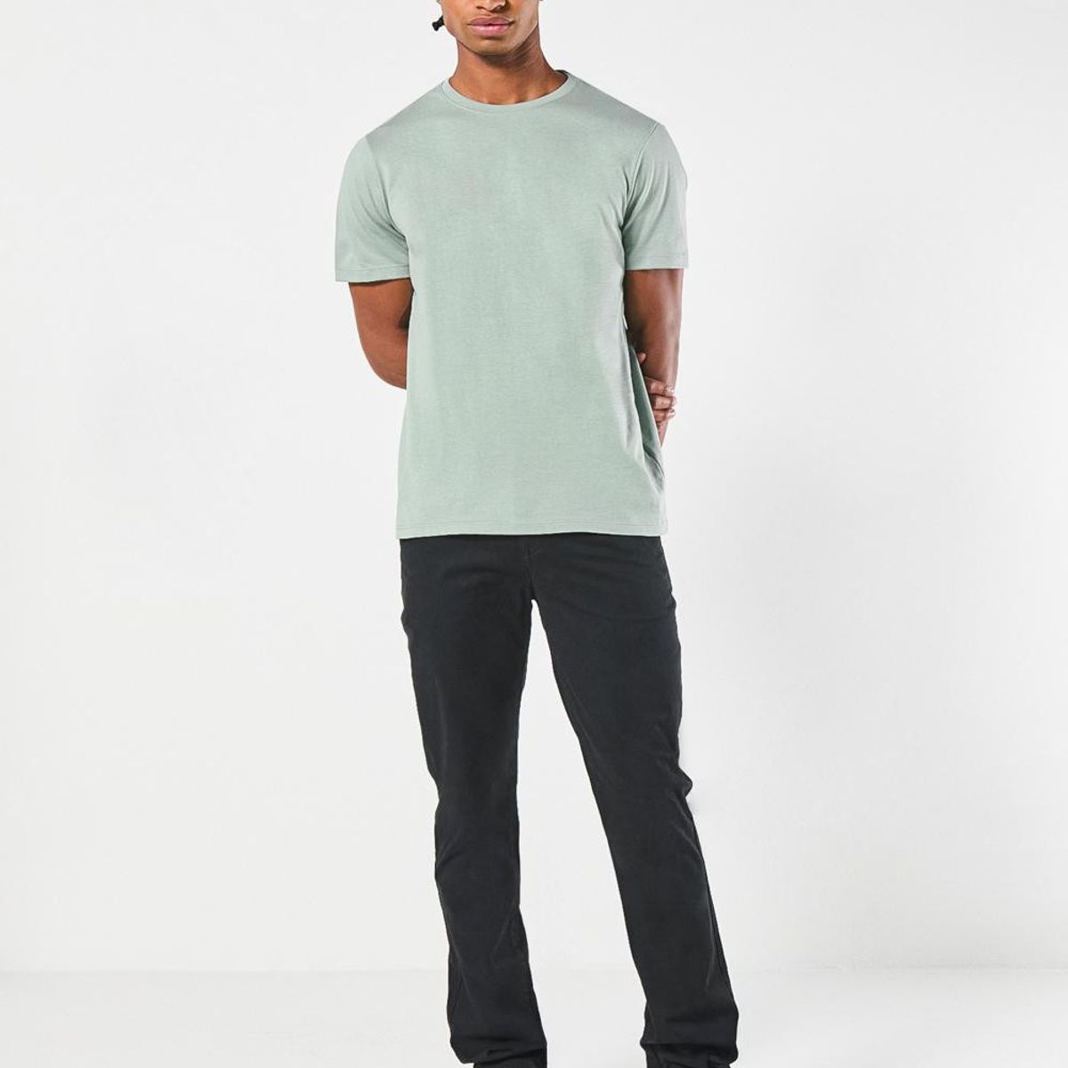 KOAJ - KOAJ Camiseta ajustada unicolor en algodón con cuello redond Hombre