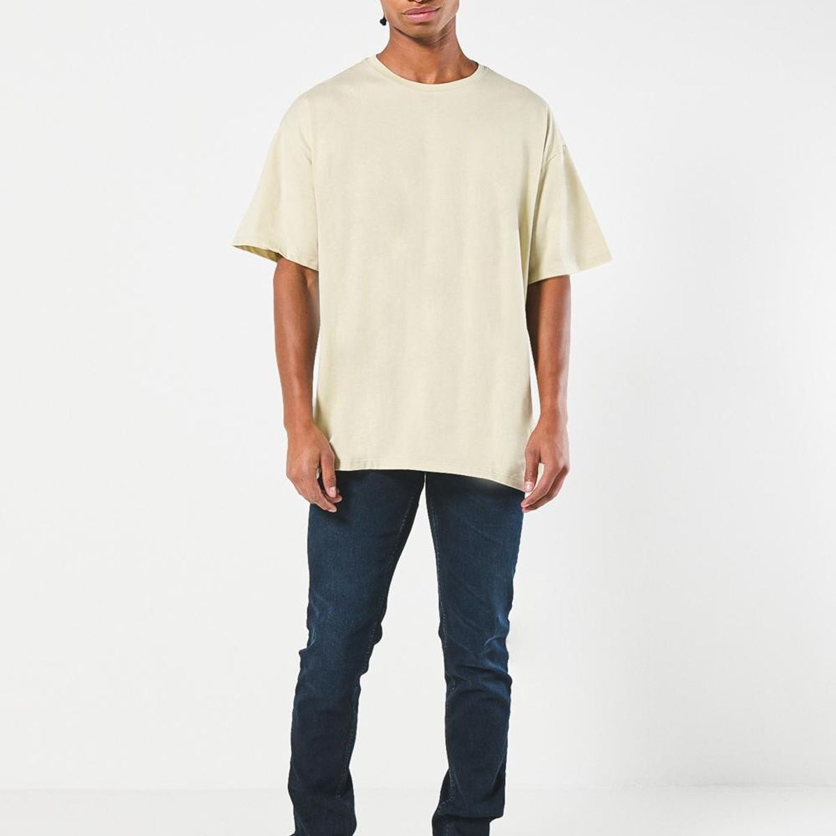 KOAJ - KOAJ Camiseta oversize en algodón kaki con cuello redondo Hombre