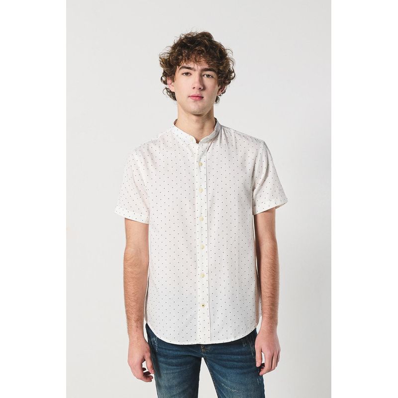 KOAJ - KOAJ Camisa cuello neru o mao, manga corta en slim fit HOMBRE