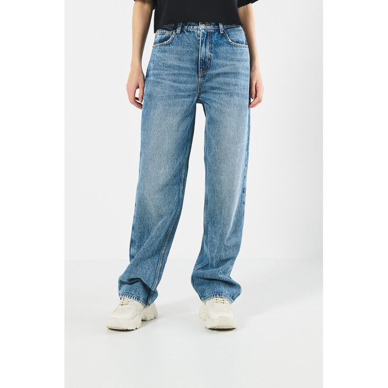 KOAJ - KOAJ Jean 90s tiro alto azul  claro MUJER