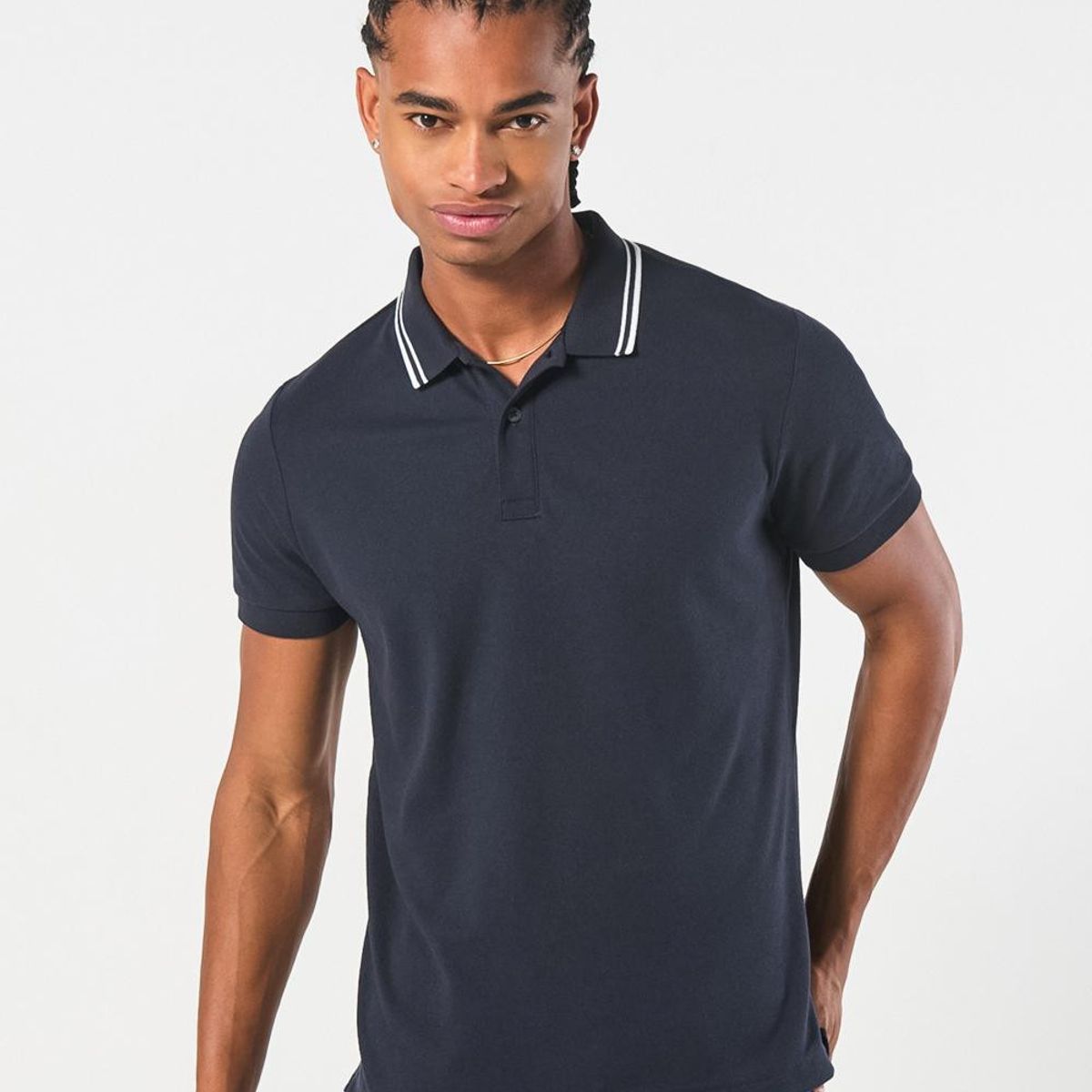 KOAJ - KOAJ Camiseta polo manga corta unicolor con botones Hombre