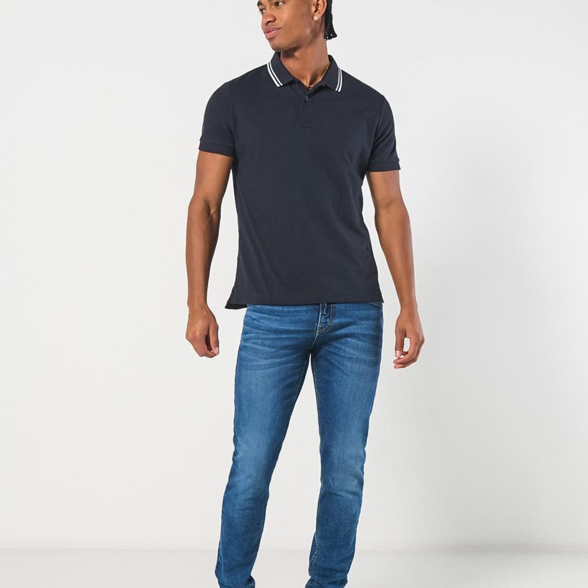 KOAJ - KOAJ Camiseta polo manga corta unicolor con botones Hombre