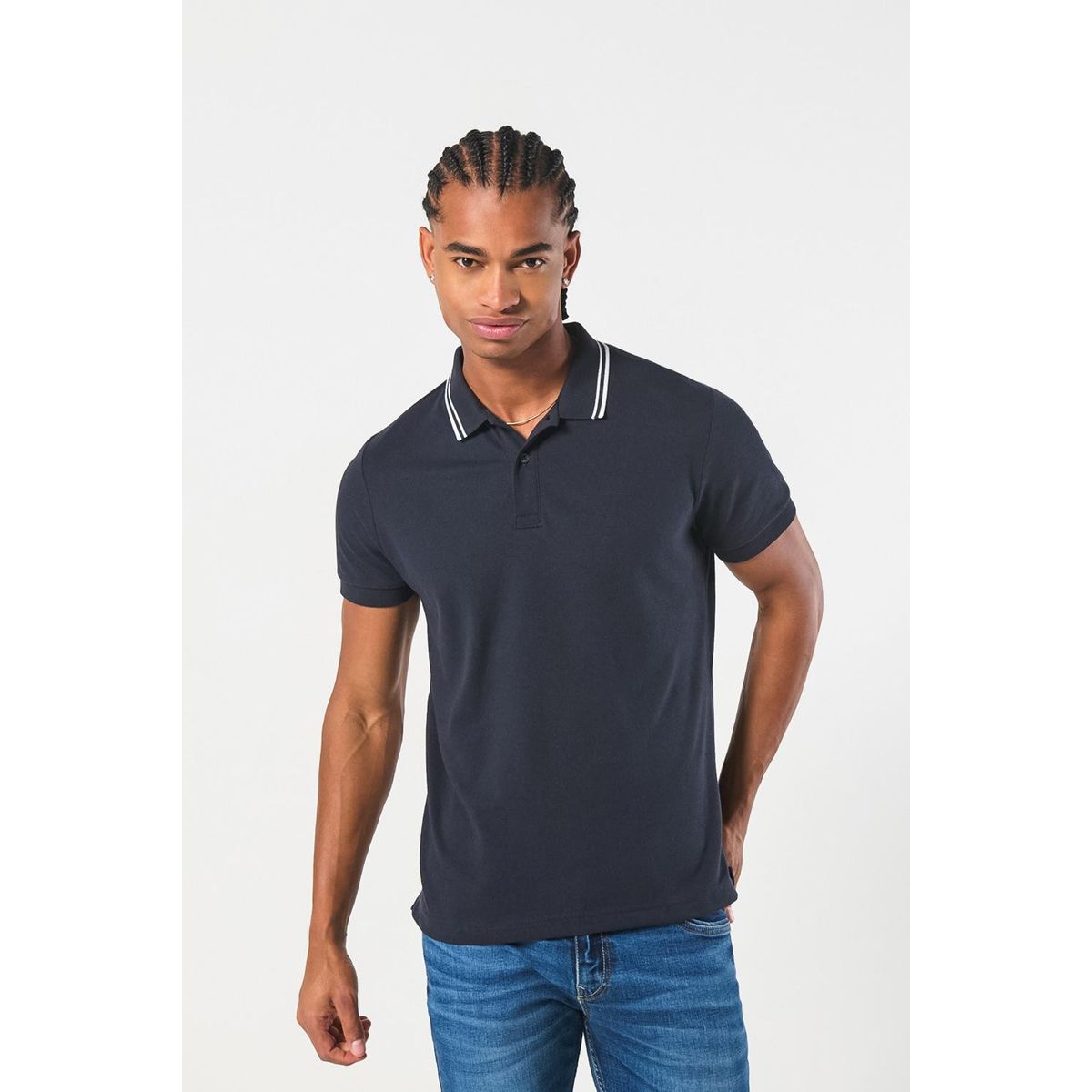 KOAJ - KOAJ Camiseta polo manga corta unicolor con botones Hombre