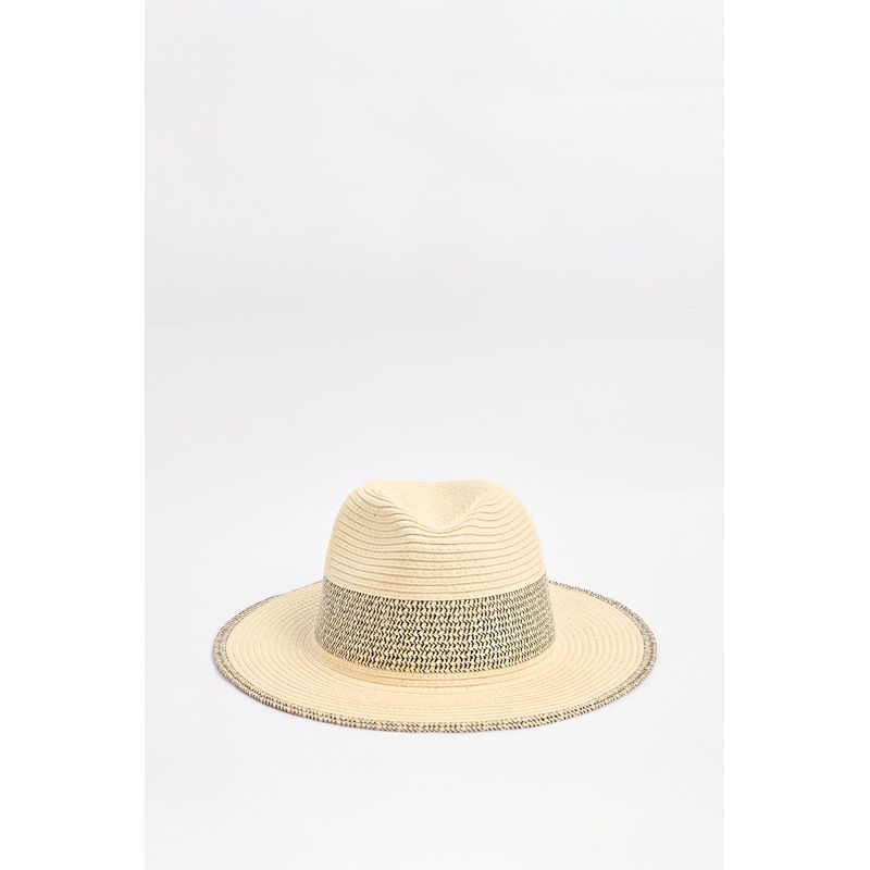 KOAJ - KOAJ Sombrero fedora en color kaky con tejido en contraste. MUJER