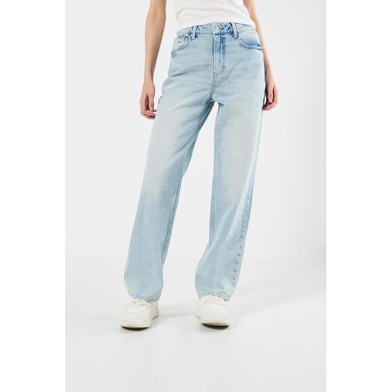 KOAJ - KOAJ Jean 90s tiro alto azul  claro MUJER