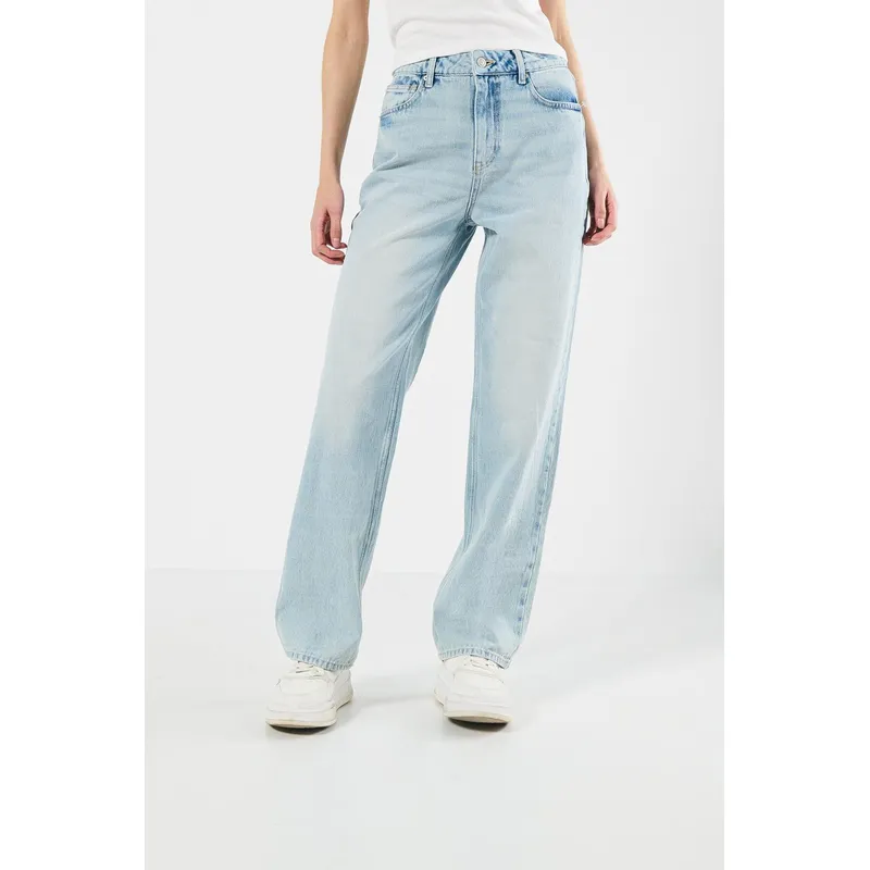 KOAJ - KOAJ Jean 90s tiro alto azul  claro Mujer