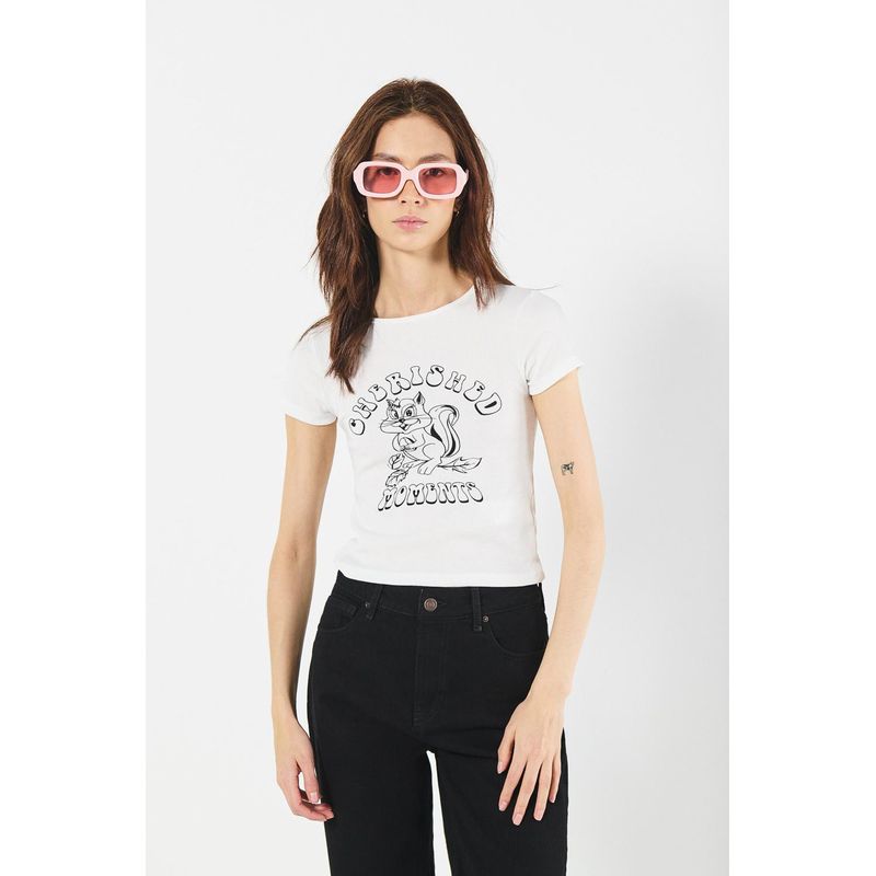 KOAJ - KOAJ Camiseta manga corta unicolor en rib, silueta ajustada es MUJER